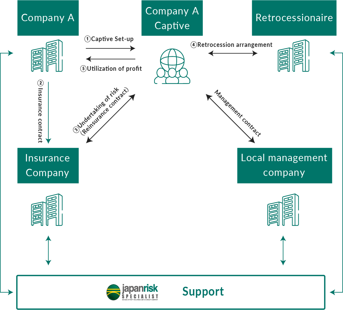 キャプティブ(自家保険会社) 設立の図